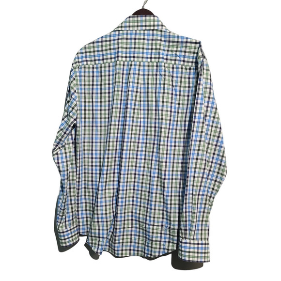 Peter Millar Men's Grove Blue Ocracoke Plaid Woven Button-Down Shirt - Picture 2 of 5